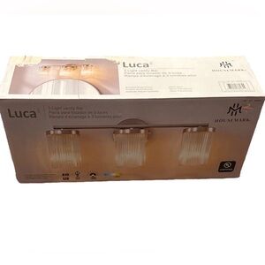 Housemark Luca 3-light BRUSHED NICKEL / Silver Bathroom Vanity Wall Sconce Light